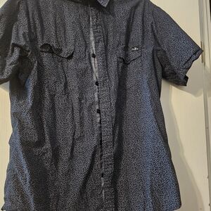 Marc Ecko Navy Speckled Casual Shirt
